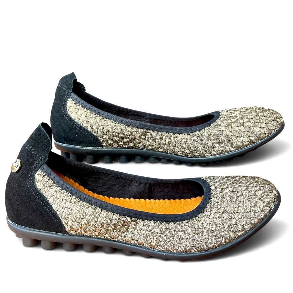 Bernie Mev Woven Ballet Flats EU 39 / US 8-8.5 Black Neutral Comfort NEW